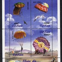 Vietnam 1995 Parachutes perf sheetlet containing 4 values each overprinted SPECIMEN (only 200 sets produced) unmounted mint sd SG 1965-68