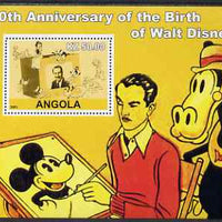 Angola 2001 Birth Centenary of Walt Disney #01 perf s/sheet - Disney & various characters, unmounted mint