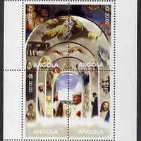 Angola 2000 Pope composite perf sheetlet containing 4 values unmounted mint. Note this item is privately produced and is offered purely on its thematic appeal