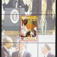 Angola 2000 Millennium 2000 - Pope perf s/sheet (background shows US Presidents) unmounted mint. Note this item is privately produced and is offered purely on its thematic appeal