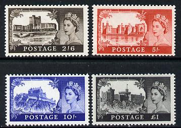Great Britain 1967 Castles (no wmk) set of 4 unmounted mint, SG 759-62