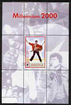 Angola 2000 Millennium 2000 - Elvis perf s/sheet (background shows other singers) unmounted mint. Note this item is privately produced and is offered purely on its thematic appeal