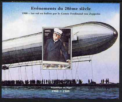 Niger Republic 1998 Zeppelin 2,000f perf s/sheet unmounted mint