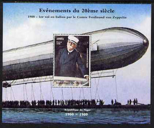 Niger Republic 1998 Zeppelin 2,000f perf s/sheet unmounted mint
