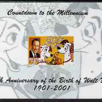 Angola 1999 Countdown to the Millennium - Birth Centenary of Walt Disney imperf s/sheet #2 unmounted mint. Note this item is privately produced and is offered purely on its thematic appeal
