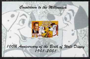 Angola 1999 Countdown to the Millennium - Birth Centenary of Walt Disney imperf s/sheet #2 unmounted mint. Note this item is privately produced and is offered purely on its thematic appeal