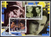 Somalia 2001 Icons of the 20th Century #03 - Elvis & Marilyn perf sheetlet containing 2 values with Spielberg & Greta Garbo in background unmounted mint