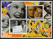 Somalia 2001 Icons of the 20th Century #08 - Elvis & Marilyn perf sheetlet containing 2 values with Judy Garland & Jackson Pollock in background unmounted mint. Note this item is privately produced and is offered purely on its thematic appeal