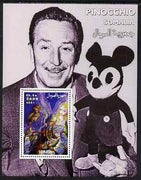 Somalia 2001 Pinocchio & Walt Disney #3 perf s/sheet unmounted mint