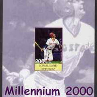 Somaliland 2001 Millennium series - Baseball Stars #2,Carl Yastrzewski imperf m/sheet unmounted mint