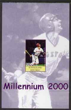 Somaliland 2001 Millennium series - Baseball Stars #2,Carl Yastrzewski imperf m/sheet unmounted mint