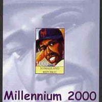 Somaliland 2001 Millennium series - Baseball Stars #9 Willie Mays imperf m/sheet unmounted mint. Note this item is privately produced and is offered purely on its thematic appeal