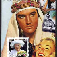 Somaliland 2002 A Tribute to the Woman of the Century #06 - The Queen Mother perf m/sheet also showing Walt Disney, Diana, Marilyn & Elvis, unmounted mint. Note this item is privately produced and is offered purely on its thematic appeal