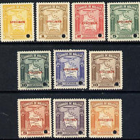 Bolivia 1935 Maps 'Air' set of 10 each with security punch hole and overprinted SPECIMEN (unmounted mint ex ABNCo archives) SG 298-307