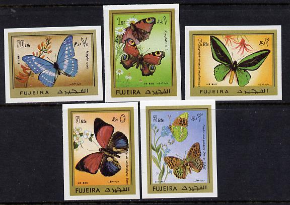 Fujeira 1971 Butterflies imperf set of 5 unmounted mint (Mi 780-784B)