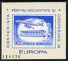Rumania 1977 European Security m/sheet,(Airliner) unmounted mint Mi 143 (SG MS 4303)