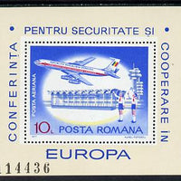 Rumania 1977 European Security m/sheet,(Airliner) unmounted mint Mi 143 (SG MS 4303)