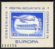Rumania 1977 European Security m/sheet,(Airliner) unmounted mint Mi 143 (SG MS 4303)