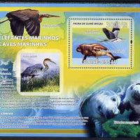 Guinea - Bissau 2008 Sea Cows & Sea Birds perf souvenir sheet unmounted mint