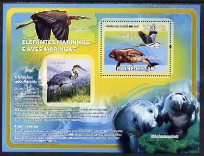 Guinea - Bissau 2008 Sea Cows & Sea Birds perf souvenir sheet unmounted mint