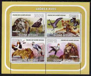 Guinea - Bissau 2008 Lions & Birds (with butterflies) perf sheetlet containing 4 values unmounted mint
