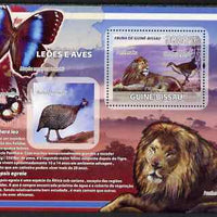 Guinea - Bissau 2008 Lions & Birds (with butterflies) perf souvenir sheet unmounted mint