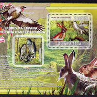 Guinea - Bissau 2008 Rabbits & Birds of African Savanna perf souvenir sheet unmounted mint