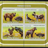 Guinea - Bissau 2008 Hyenas and Birds perf sheetlet containing 4 values unmounted mint