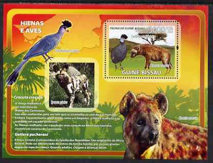 Guinea - Bissau 2008 Hyenas and Birds perf souvenir sheet unmounted mint
