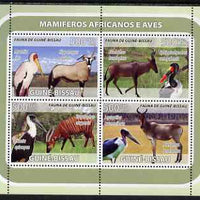 Guinea - Bissau 2008 Antelope and Birds perf sheetlet containing 4 values unmounted mint