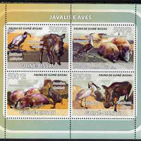 Guinea - Bissau 2008 Wild Boar and Birds perf sheetlet containing 4 values unmounted mint