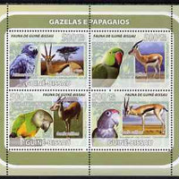 Guinea - Bissau 2008 Gazelles and Birds (Parrots) perf sheetlet containing 4 values unmounted mint