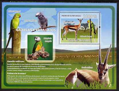 Guinea - Bissau 2008 Gazelles and Birds perf souvenir sheet unmounted mint