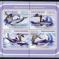 Guinea - Bissau 2008 Whales &,Sea Birds perf sheetlet containing 4 values unmounted mint
