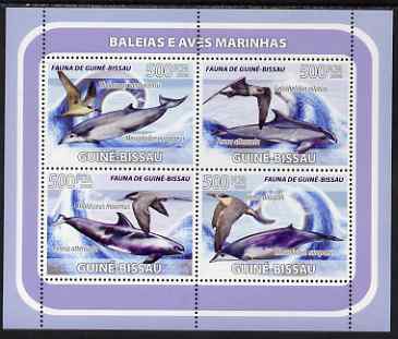 Guinea - Bissau 2008 Whales &,Sea Birds perf sheetlet containing 4 values unmounted mint