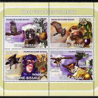 Guinea - Bissau 2008 Primates and Birds (with fruit) perf sheetlet containing 4 values unmounted mint