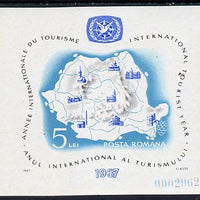 Rumania 1967 Int Tourist Year m/sheet (Map & ITY Emblem) unmounted mint, SG MS3480, Mi BL 63