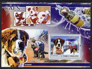 St Thomas & Prince Islands 2008 Dogs and their Masters perf souvenir sheet unmounted mint