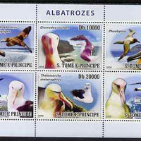 St Thomas & Prince Islands 2008 Albatross perf sheetlet containing 6 values unmounted mint