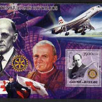 Guinea - Bissau 2005 Centenary of Rotary International perf souvenir sheet (featuring Paul Harris, Chess, Pope Jean-Paul II, Concorde etc) unmounted mint Mi Bl 483