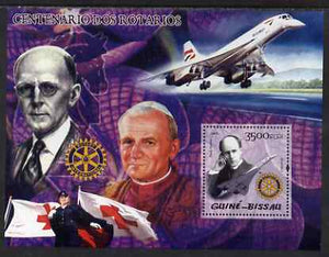 Guinea - Bissau 2005 Centenary of Rotary International perf souvenir sheet (featuring Paul Harris, Chess, Pope Jean-Paul II, Concorde etc) unmounted mint Mi Bl 483