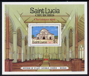 St Lucia 1986 Christmas (Church) m/sheet (SG MS 923) unmounted mint