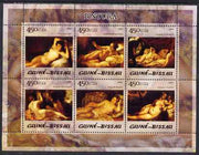 Guinea - Bissau 2005 Paintings of Nudes perf sheetlet containing 6 values unmounted mint Mi 2844-49