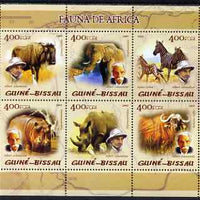 Guinea - Bissau 2005 Fauna of Africa (featuring Albert Schweitzer and Mammals) sheetlet containing 6 values unmounted mint Mi 2824-29