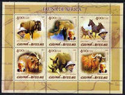 Guinea - Bissau 2005 Fauna of Africa (featuring Albert Schweitzer and Mammals) sheetlet containing 6 values unmounted mint Mi 2824-29