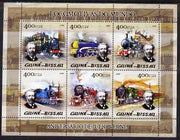 Guinea - Bissau 2005 Steam Trains (featuring Jules Verne) sheetlet containing 6 values unmounted mint Mi 2859-64