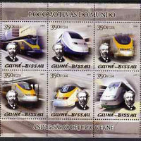 Guinea - Bissau 2005 Modern Deisel Trains (featuring Jules Verne and Eurostar) sheetlet containing 6 values unmounted mint Mi 2853-58