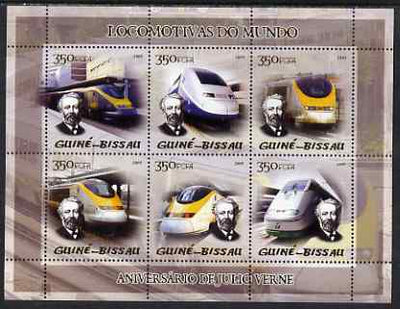 Guinea - Bissau 2005 Modern Deisel Trains (featuring Jules Verne and Eurostar) sheetlet containing 6 values unmounted mint Mi 2853-58