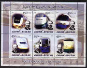 Guinea - Bissau 2005 Japanese Trains (featuring Jules Verne) sheetlet containing 6 x 450 Fcfa values unmounted mint Mi 2871-76