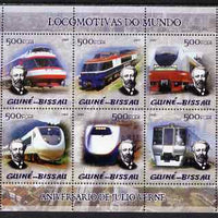 Guinea - Bissau 2005 Japanese Trains (featuring Jules Verne) sheetlet containing 6 x 500 Fcfa values unmounted mint Mi 2877-82